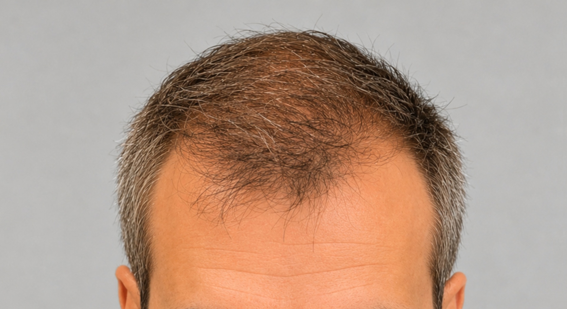 Antes — cabelo pré-transplante